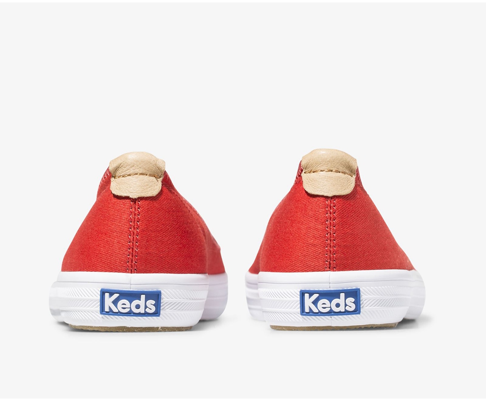 Slip Ons Keds Femme Rouge - Bryn - 572-IBAXZN